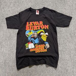 VTG Levar Burton T-Shirt Men's Small Read Banned Books Bayside Made In USA